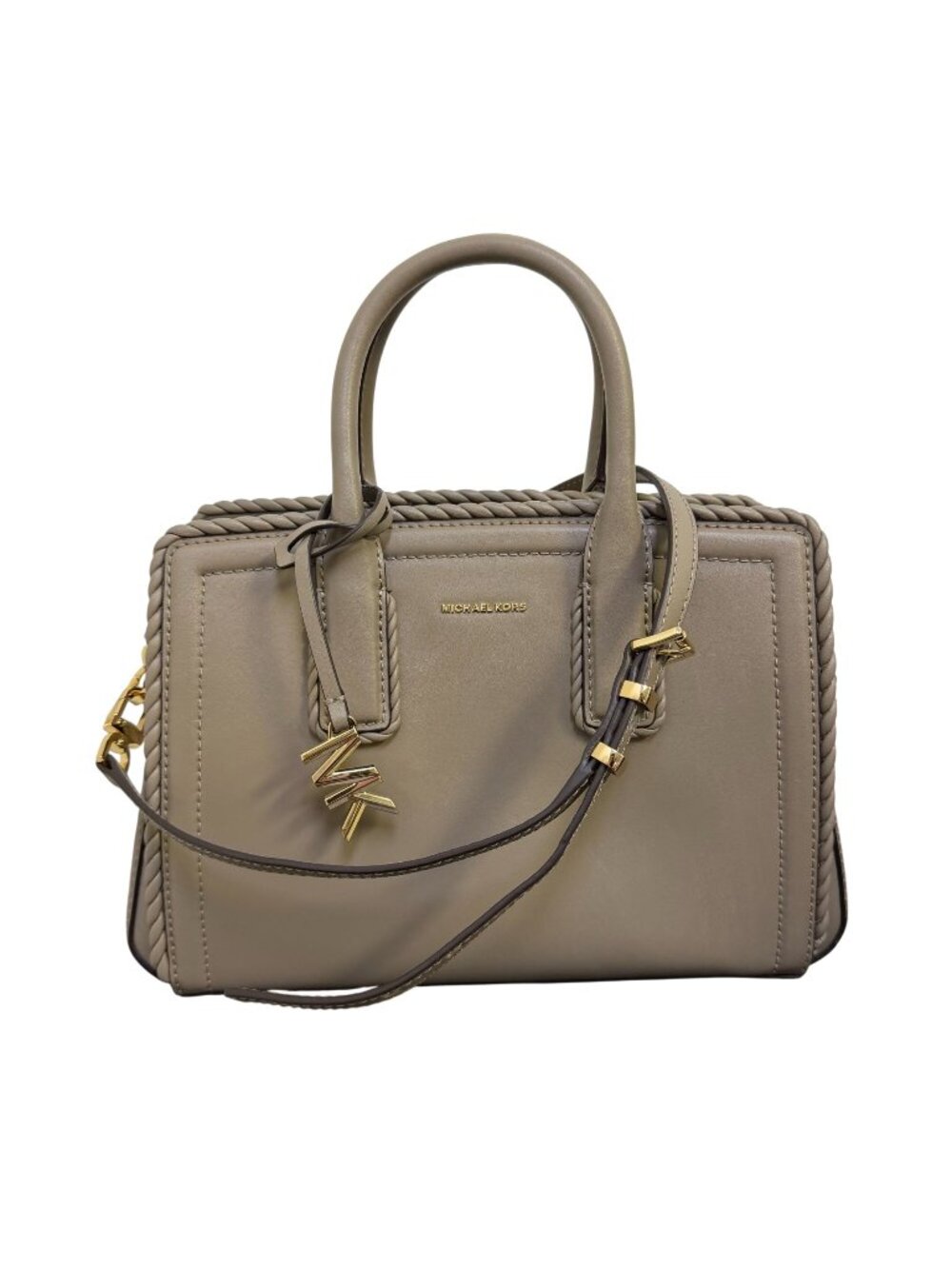 Michael Kors Taupe Crossbody Bag Gold Hardware Adjustable Strap